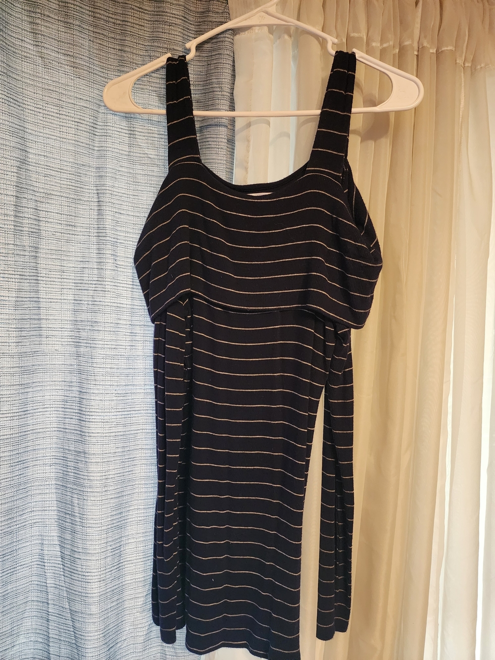 Motherhood Navy and White Striped Maternity Tank Dress
